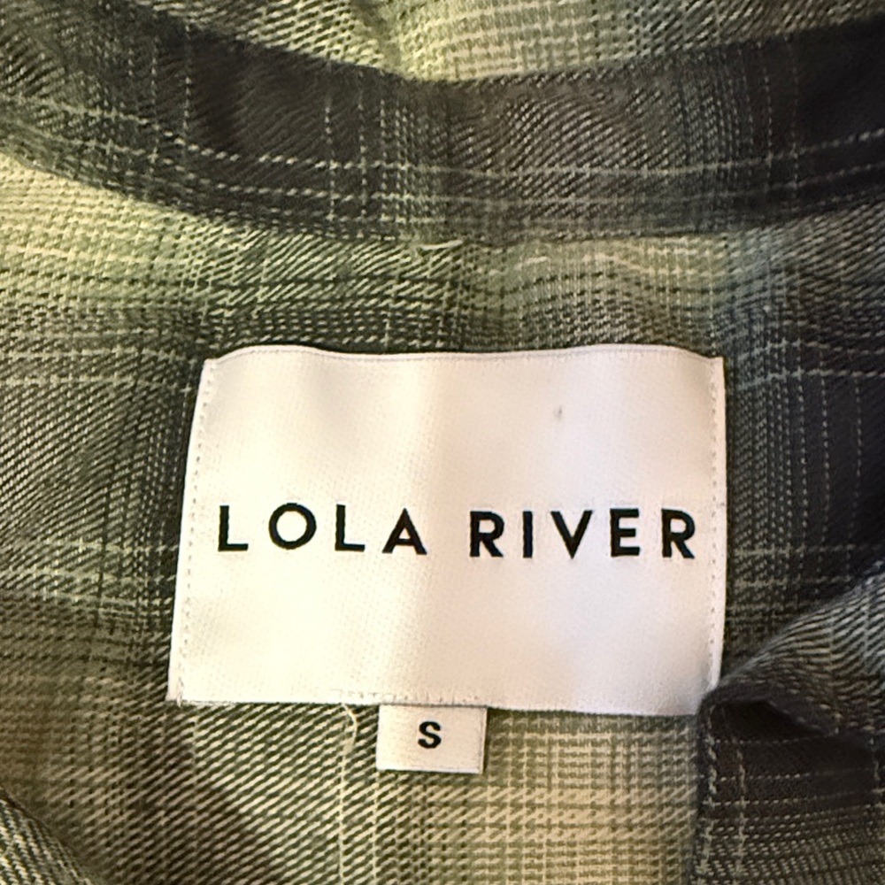 Lola River Green Plaid Women’s Button Down Shirt - Picture 2 of 5